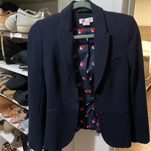 Navy Blue Boden Blazer with polka dot lining